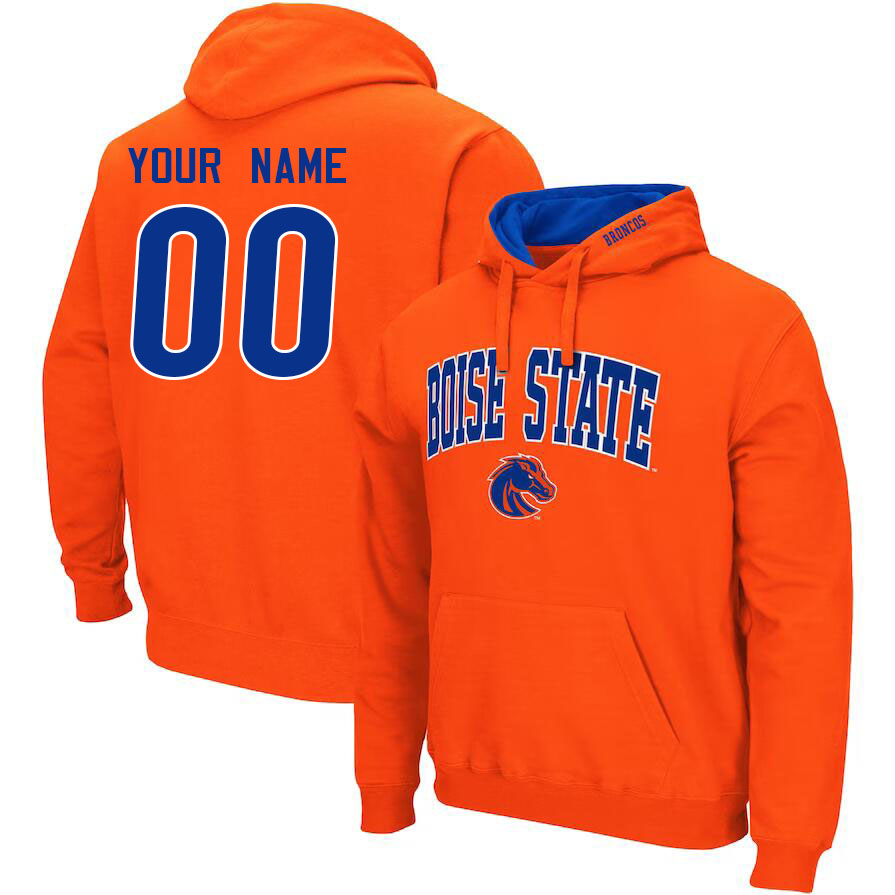 Custom Boise State Broncos Name And Number College Hoodie-Orange
